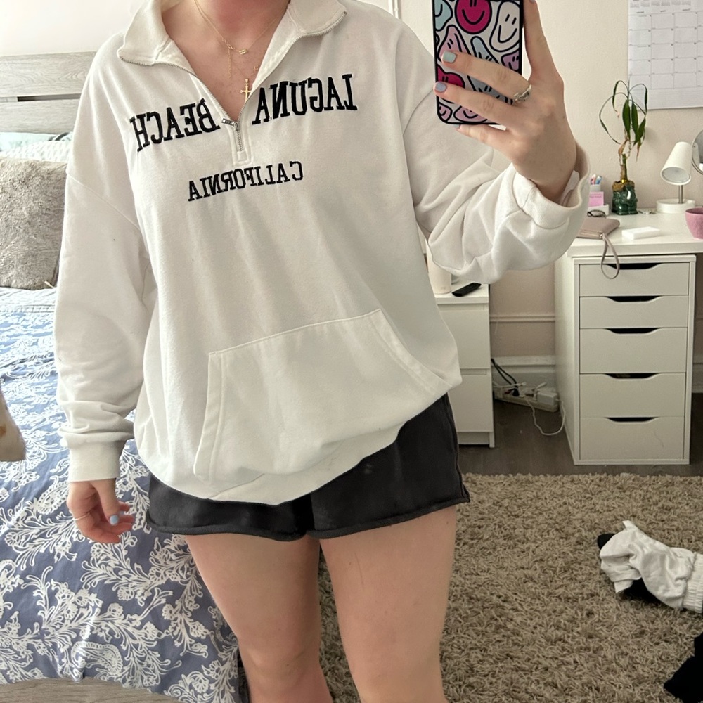 white quarter zip